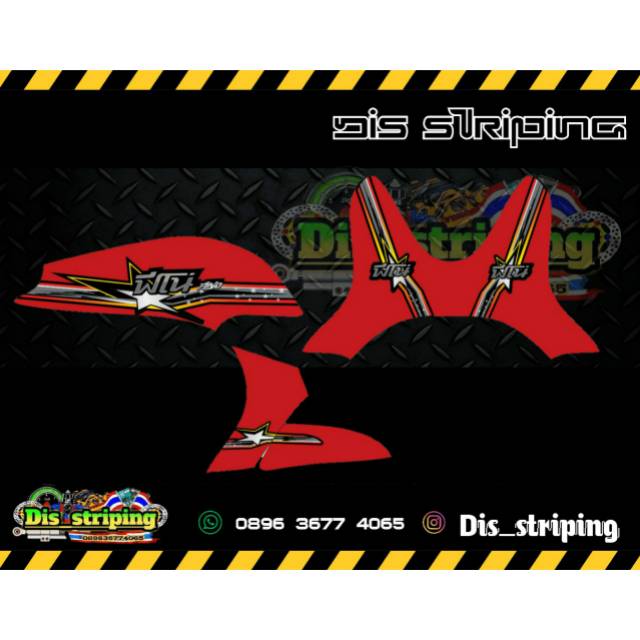 STRIPING TRANSPARAN UV YAMAHA FINO KARBU COSTUM STAR LIST