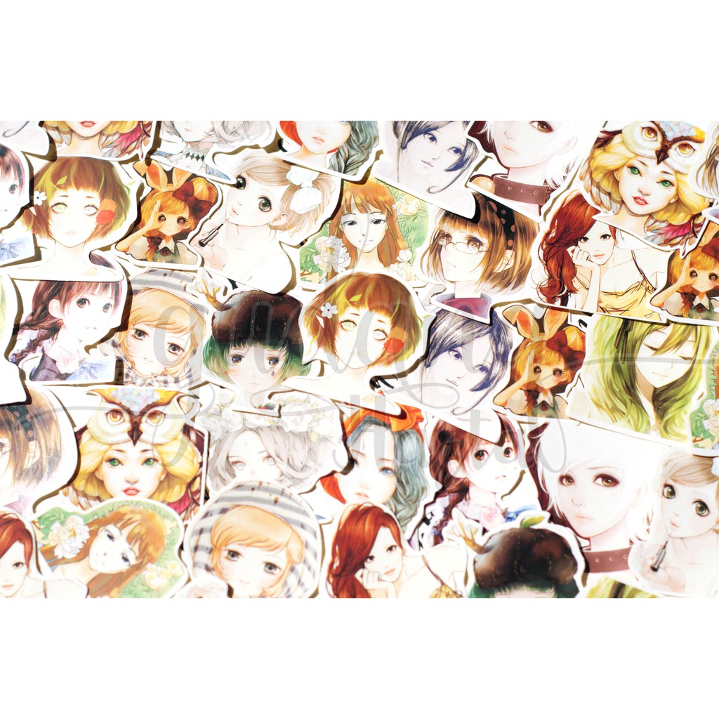 Stiker 2D Girls Anime Sticker Unik Cewek cantik DIY Scrapbook GH 303466