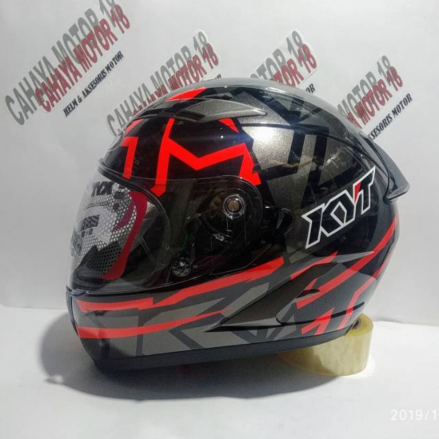 Helm kyt falcon 2 motif faster black red