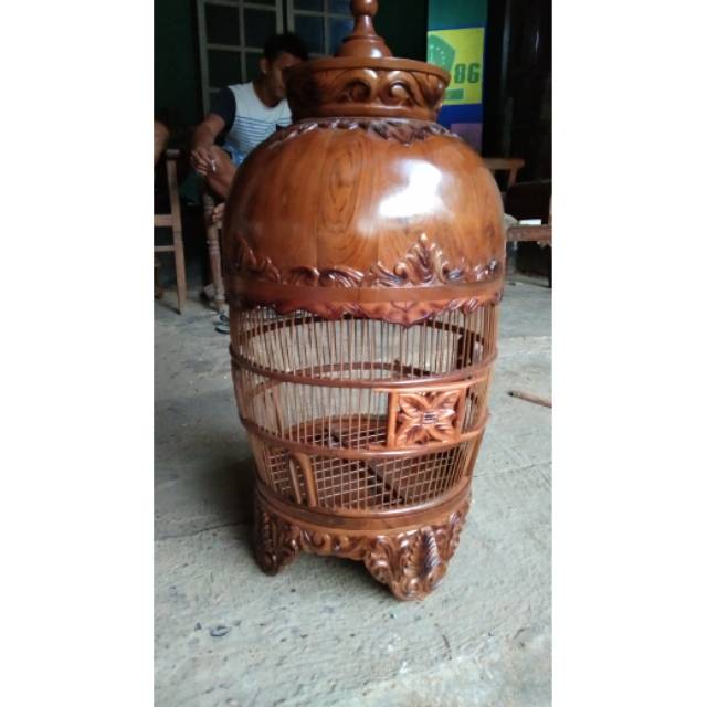 Sangkar burung perkutut klasik kayu jati