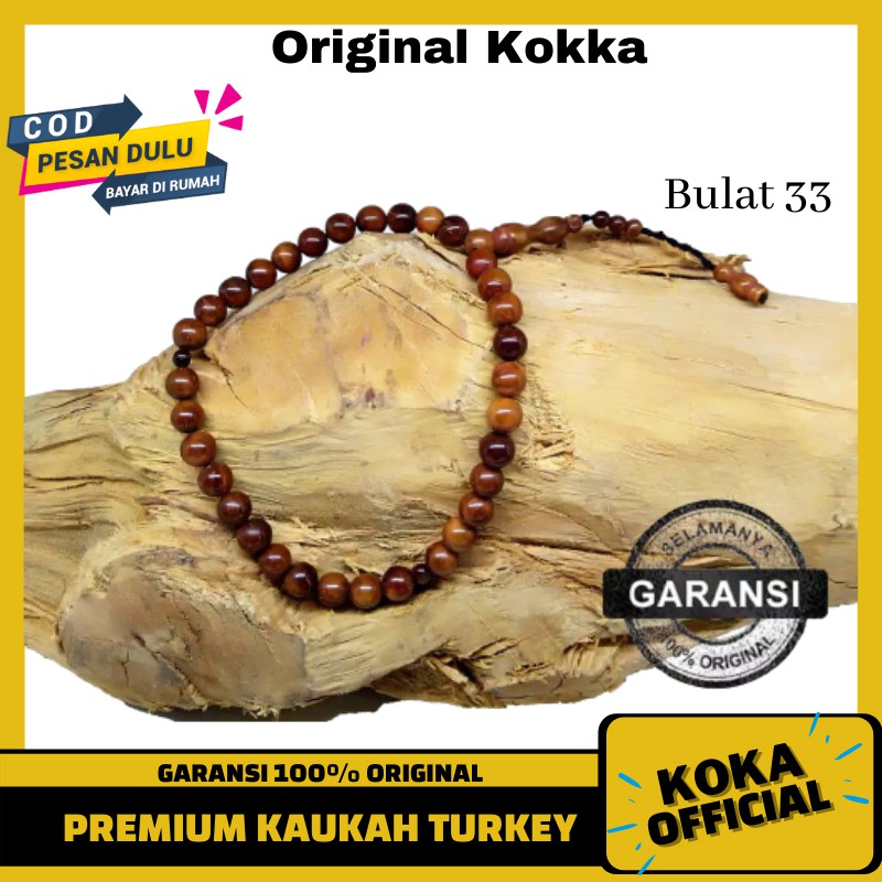 COD Tasbih Kaukah Bulat 33 Butir Tasbeh Kayu Kaoka Kaokah Koka Kauka Asli By Kokka Official