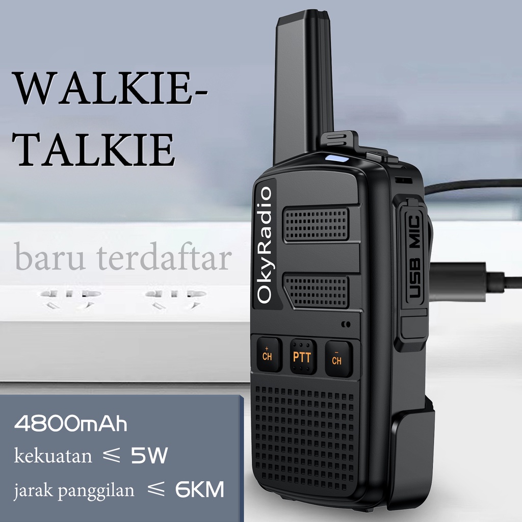 [Buy 1 Get 1 FREE] 2 Units HT Handy Talky OkyRadio N6 Radio UHF400-470 + VHF136-174 FM 2 Way Origina