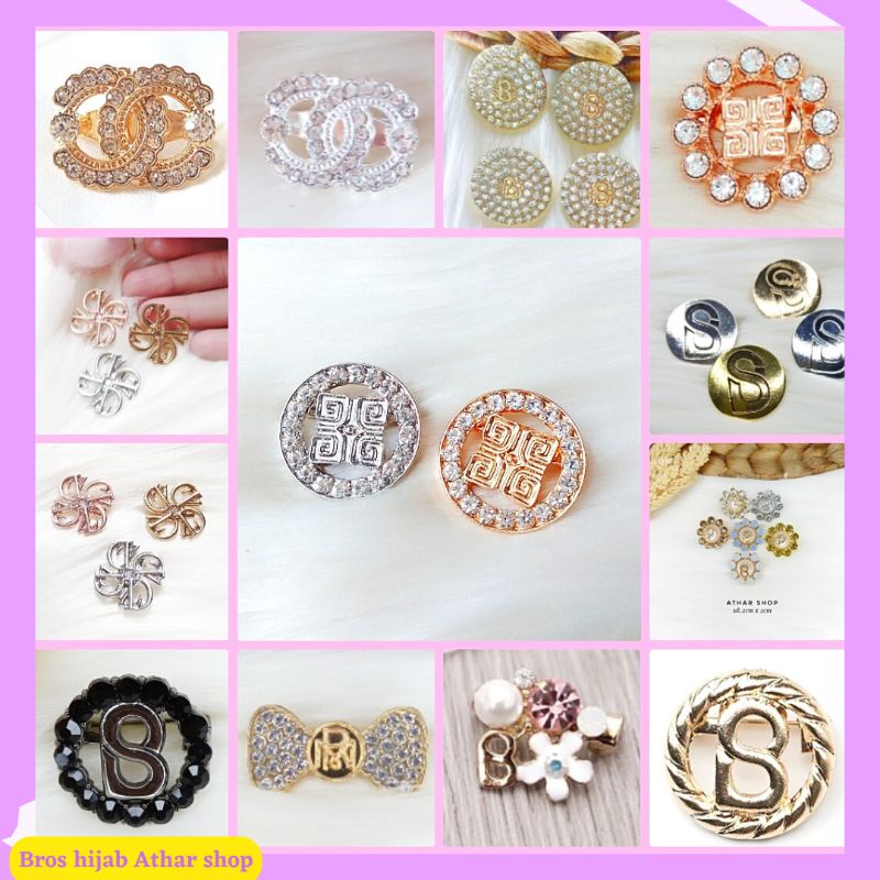 Bros B/bross signature branded import premium/brooch button/Bros hijab Athar shop scarve/Bros dada