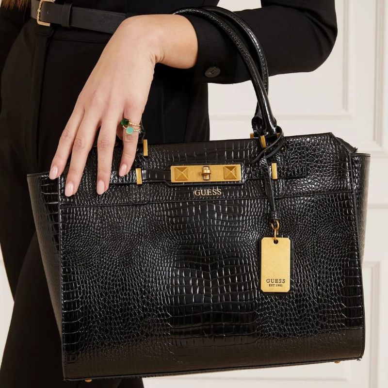 7.7 SALE | GUESSS RAFFIE CROC PRINT HANDBAG