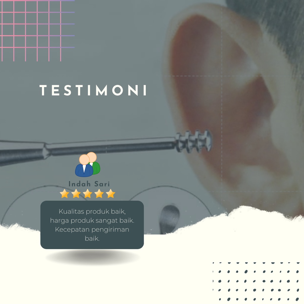 Pembersih Telinga Korek Kuping 2 in 1 - Silver