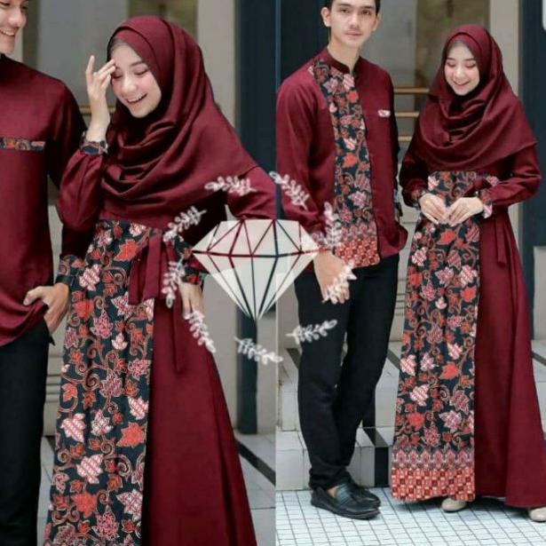➨ CP SABIYA BATIK, COUPLE PASANGAN, KATUN PRADA MOSCREPE, GAMIS HIJAB MUSLIM, DRESS MAXY, 3 UKURAN ➬