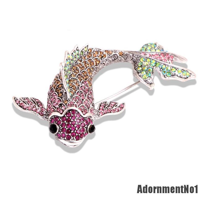 (Adornmentno1) 1pc Bros Pin Enamel Bentuk Ikan Mas Merah Untuk Wanita