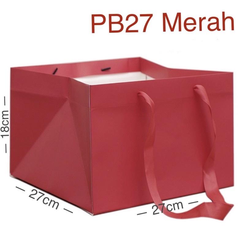 

Paper Bag for Cake PB27 Red 5 pcs Kantong Tas Kue Hampers best seller
