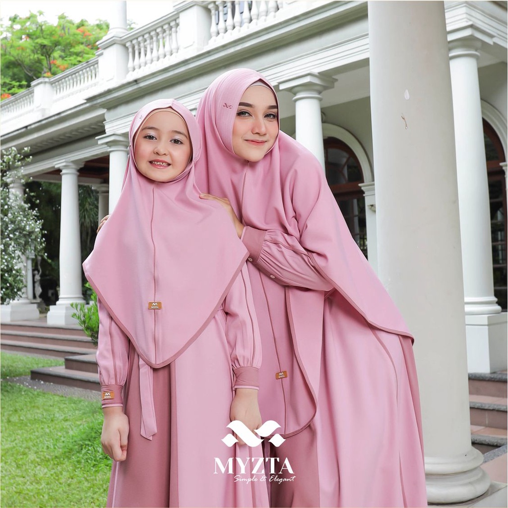 SET GAMIS COUPLE IBU ANAK NIKEN ORIGINAL BY MYZTA INAYA COLLECTION SETELAN KHIMAR PASHMINA HIJAB WAN