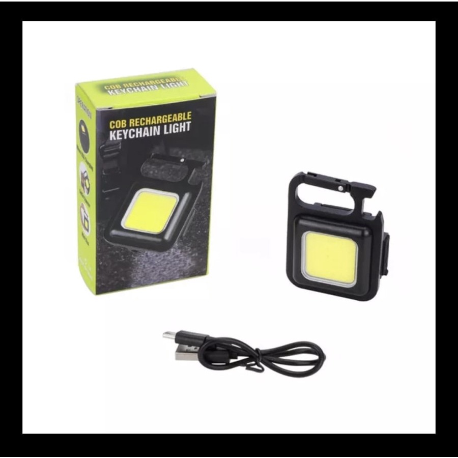 Barangunik2021 -Keychain Power Light COB Rechargeable lampu gantungan kunci waterproof