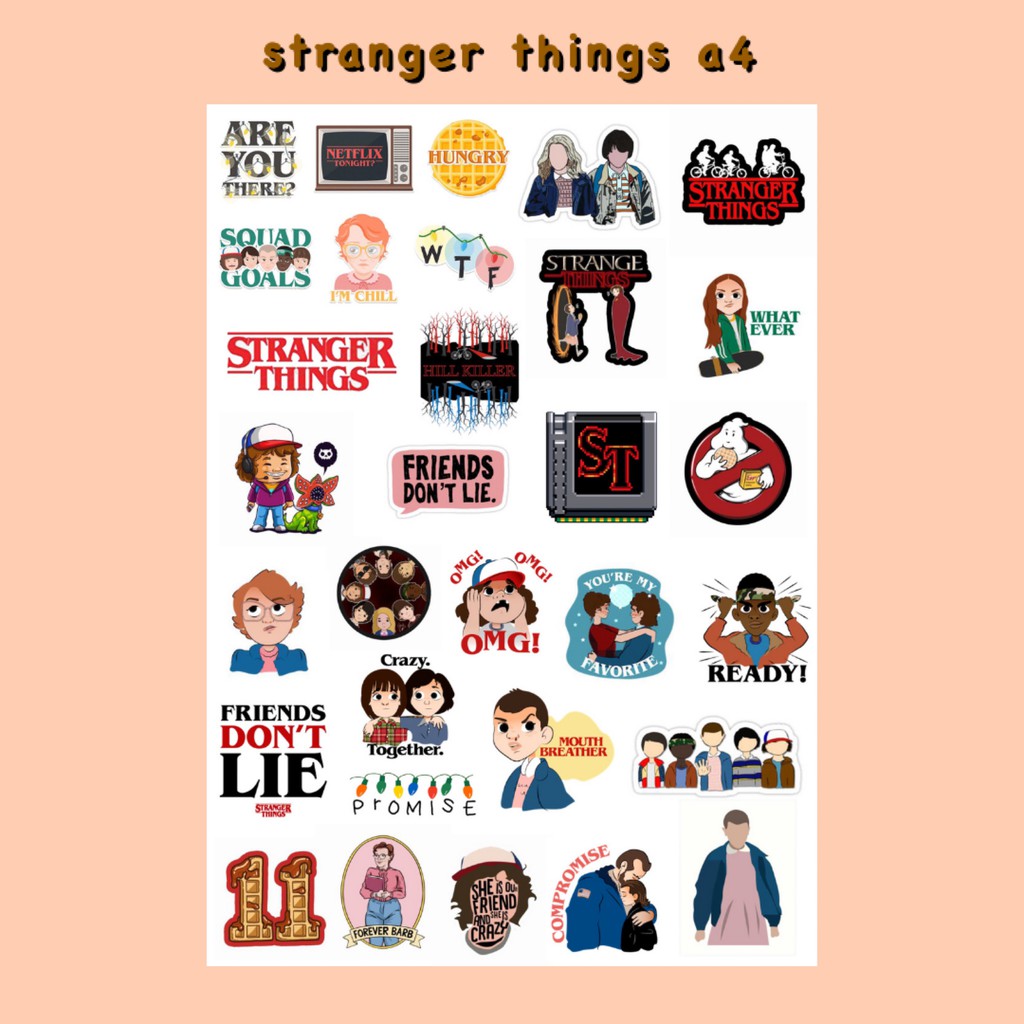 

STICKER STRANGER THINGS A4
