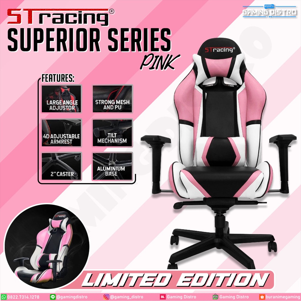 STRacing Gaming Chair - Kursi Gaming STRacing - Superior Pink