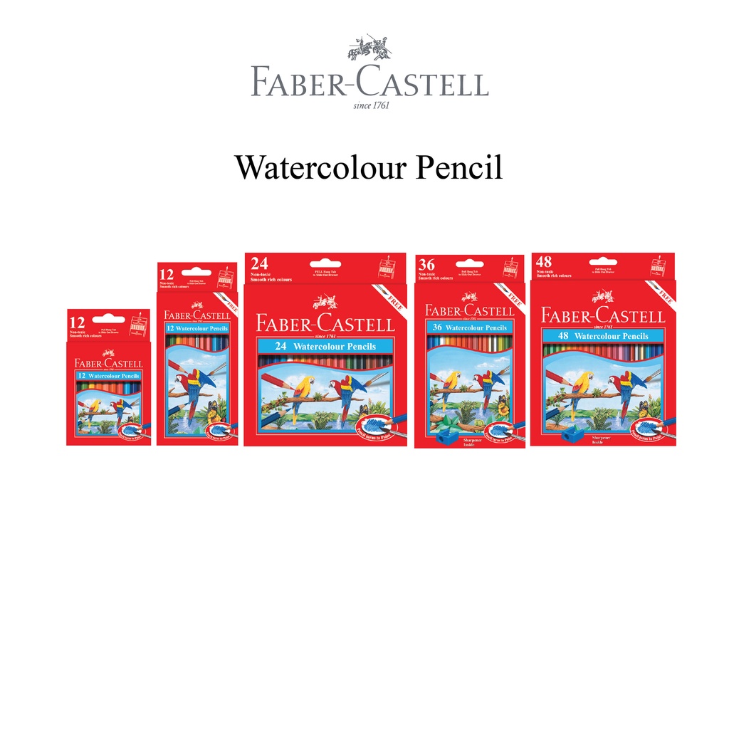 Faber-Castell Pensil Warna  Cat Air  Watercolour Pencils Free Kuas