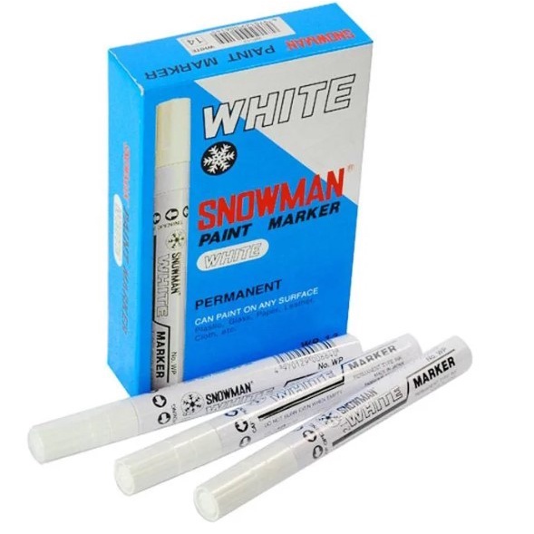 

Hadir Spidol Putih Permanent Isi 12 Pcs (Paint Marker Snowman) Hemat