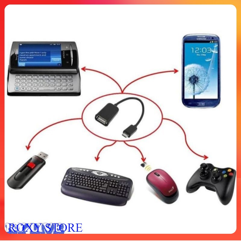 Kabel Data OTG Micro / Type-C USB panjang 20cm