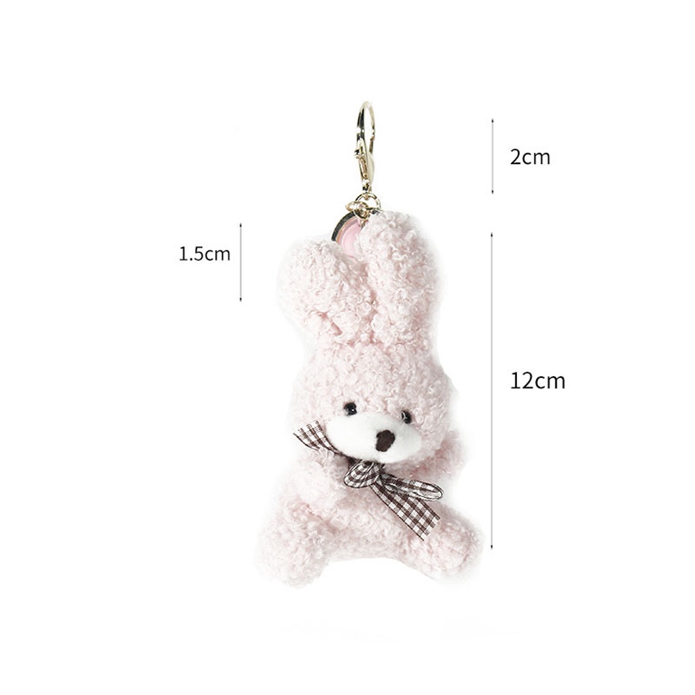 Needway  Fashion Jewelry Animal Key Ring New Bag Pendant Bear Keychains Plush Charm Door Car Keys Couple Lovers Bear Rabbit Floral Cloth Bell