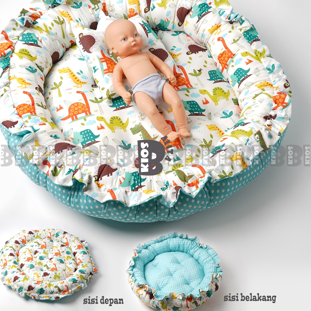 PREMIUM KASUR BAYI FREE BANTAL PEYANG BABY NEST MODEL BUNGA KOLAM MULTIFUNGSI PLAYMATE BISA BOLAK BALIK