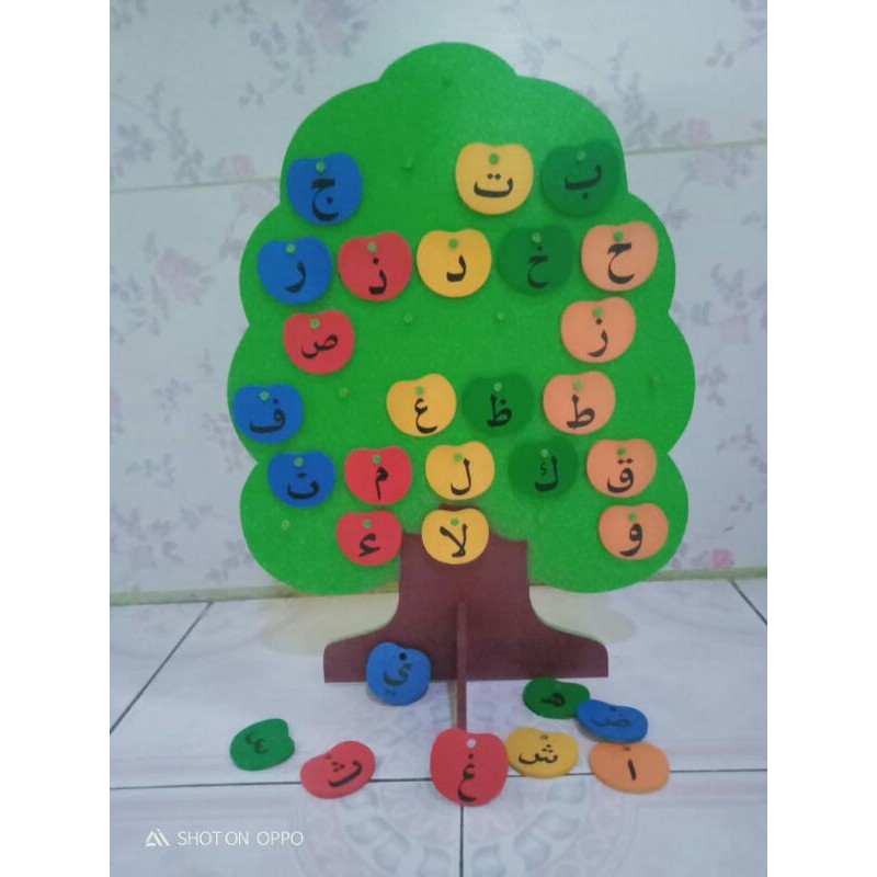mainan anak pohon hijaiyah pohon huruf