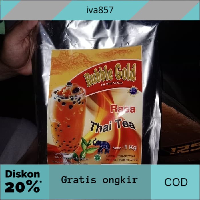 

PROMO BUBBLE GOLD TERMURAH THAI TEA 1KG GRATIS ONGKIR