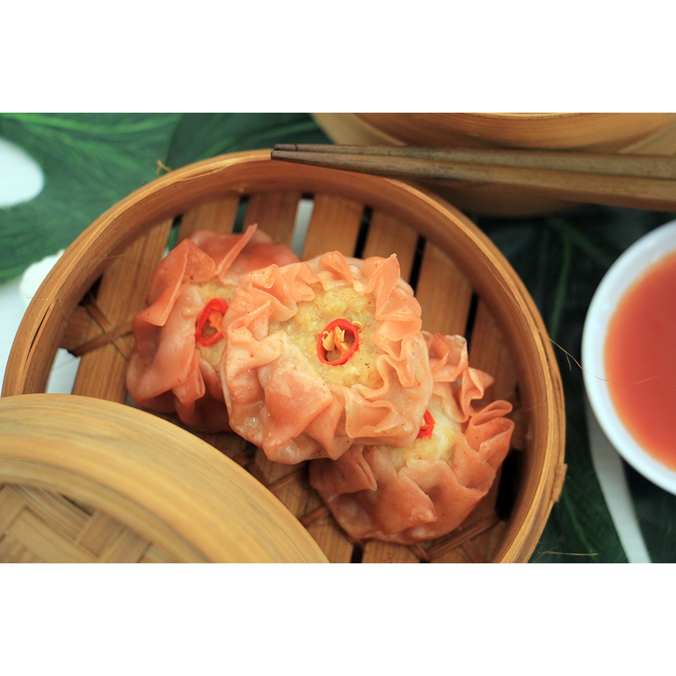 

Dimsum ayam pedas pack vacum isi 10 +saus