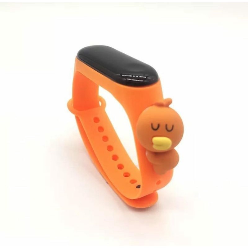 Jam tangan anak Elektronik LED display Tahan Air karakter motif kartun lucu  bahan rubber-Orange Duck