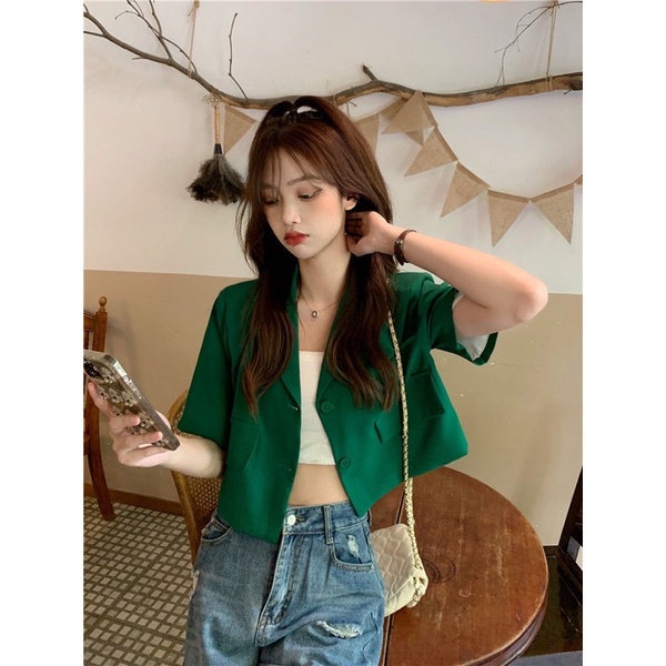 BKY - Korean Basic Crop Shirt - Bae