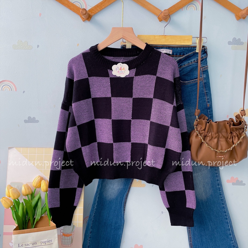 ARABELLE CROP KNIT | SWEATER MOTIF SQUARE