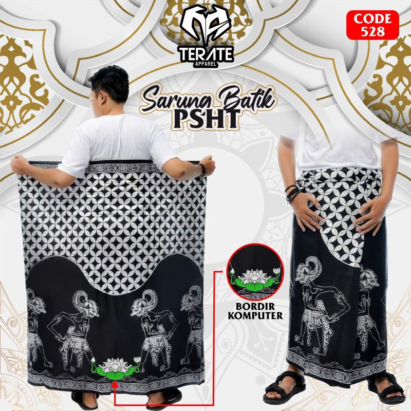 SARUNG BATIK PSHT BORDIR TERLARIS SARUNG PSHT SARUNG TERATE MOTIF WAYANG