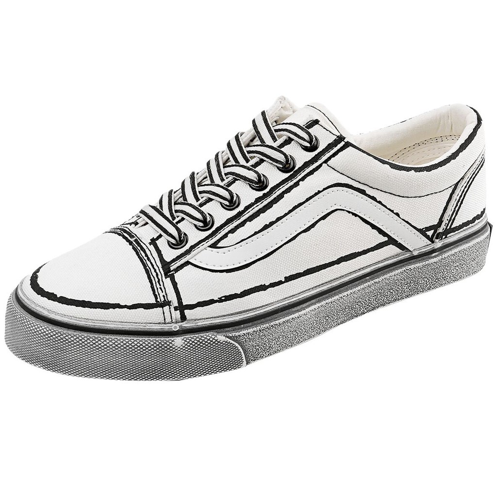 Sepatu Kanvas Versi Korea Dari Sepatu Komik Liar Pria Sketsa Sisi