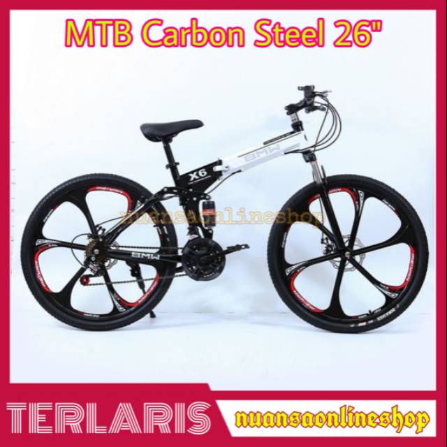 Sepeda Gunung MTB Lipat Carbon Steel 26 Inch