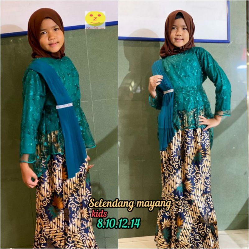 SETELAN KEBAYA ANAK SELENDANG//KEBAYA AURORA TULLE//KEBAYA ANAK MODERN