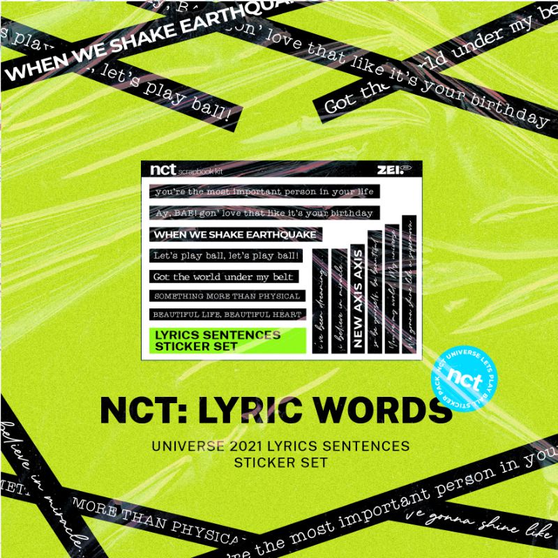 

Journal sticker nct universe lyric sentences ukuran A6
