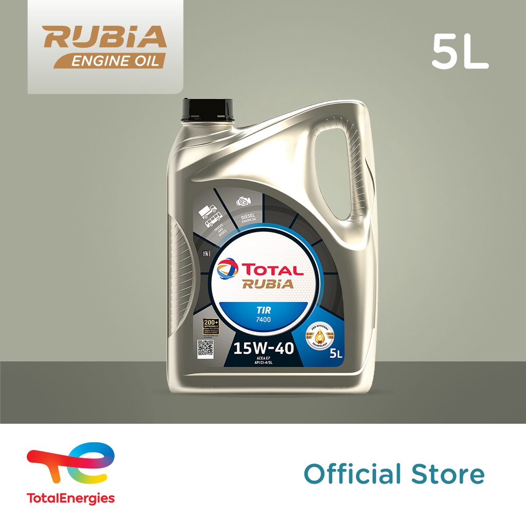 TotalEnergies - Rubia TIR 7400 15W-40 CI-4 Oli Mesin Mobil Diesel 5L