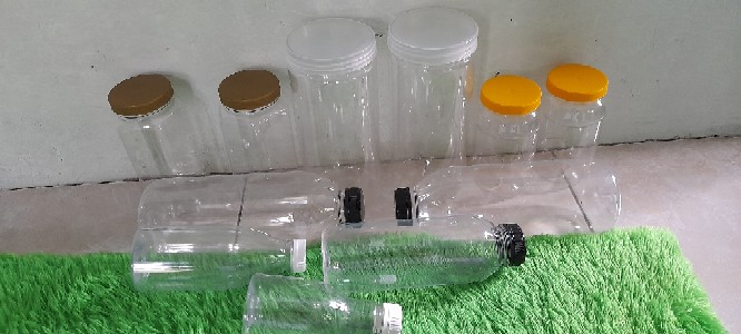 Toples Plastik Hexagonal 700 Ml / Toples Coklat / Toples Kue