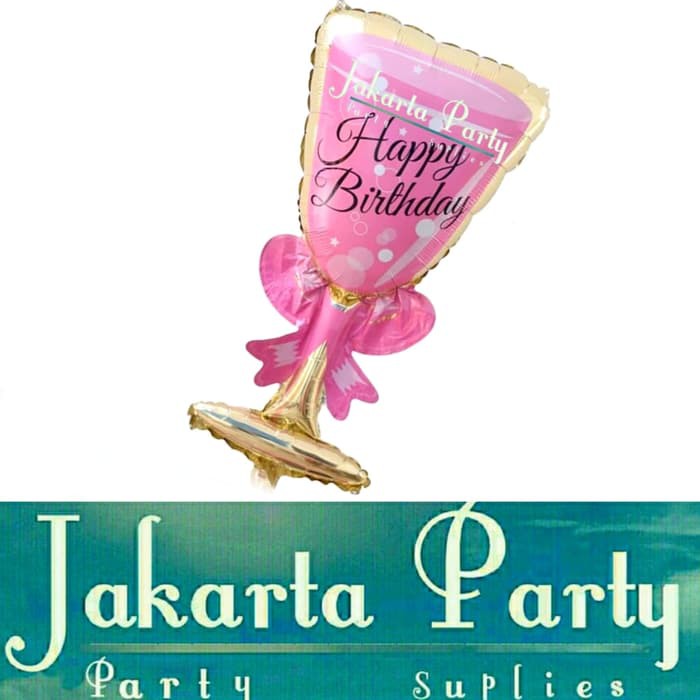 Balon Foil Gelas Pink Jumbo / Balon Foil Gelas Wine / Balon Champagne