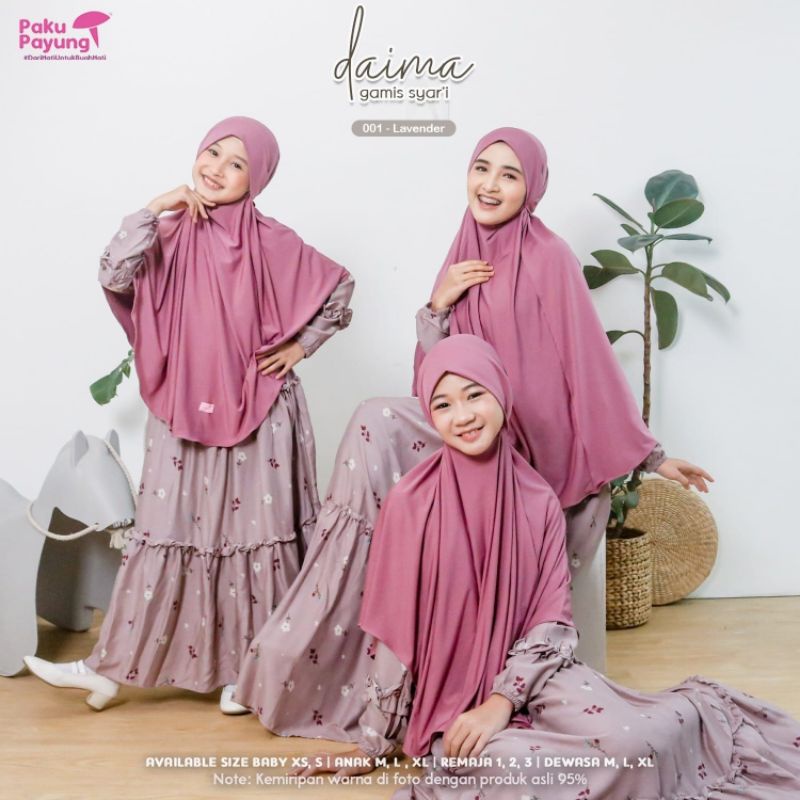 ✅ SETELAN BAJU GAMIS ANAK MUSLIM PEREMPUAN PAKU PAYUNG DAIMA SERIES