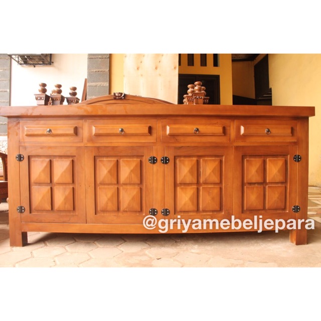 Bufet TV minimalis kayu jati