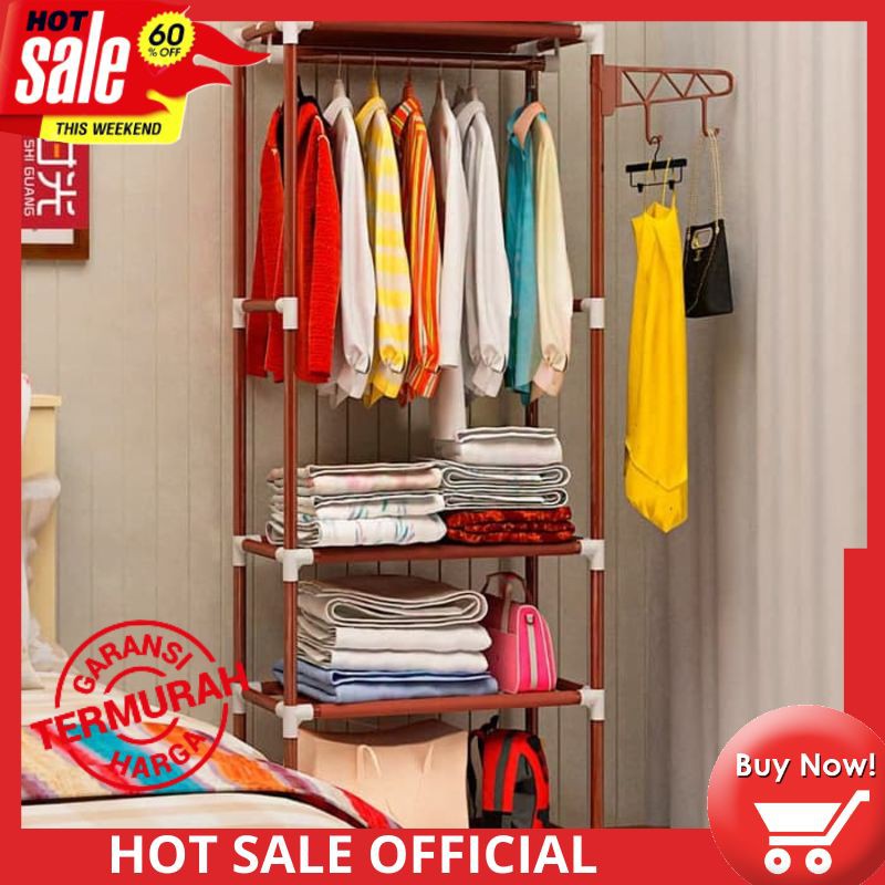 Stand Hanger Gantungan Pakaian  Lemari  Baju  Lipat Portable  