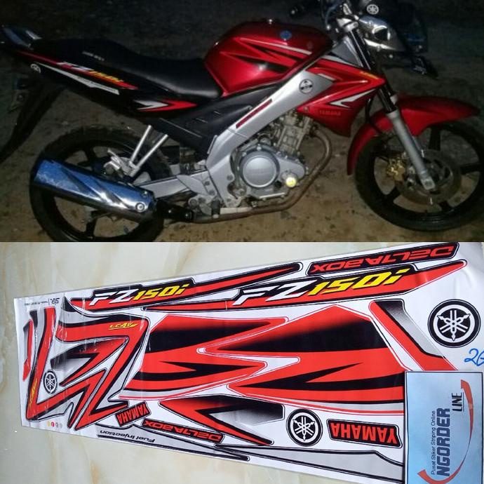 Stiker Striping Motor YAMAHA FZ 150i OLD VIXION merah Product Premium