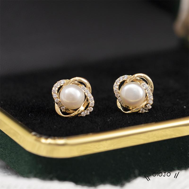 【COD】Anting Mutiara Berlian Kecil Untuk Perhiasan Wanita