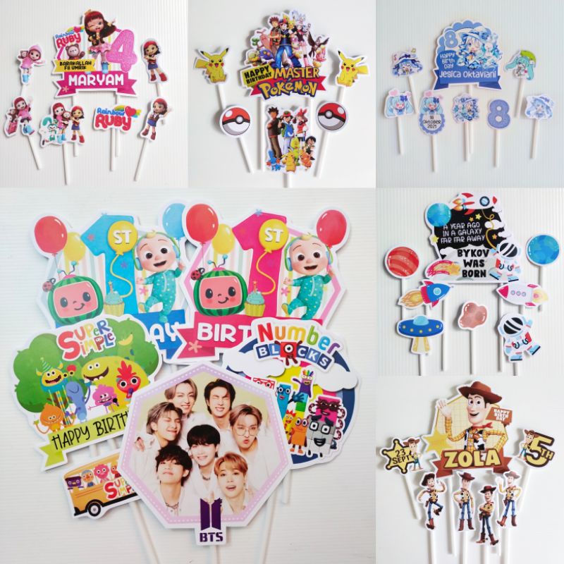 

CUSTOM CAKE TOPPER RAINBOW RUBY WOODY POKEMON