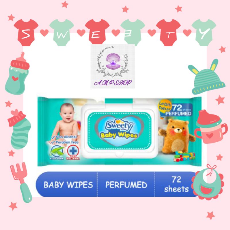 Sweety wipes/tissue basah parfum 72s