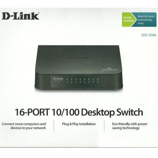 D-Link DES-1016A Switch 16-Port 10/100 Mbps - Plastik