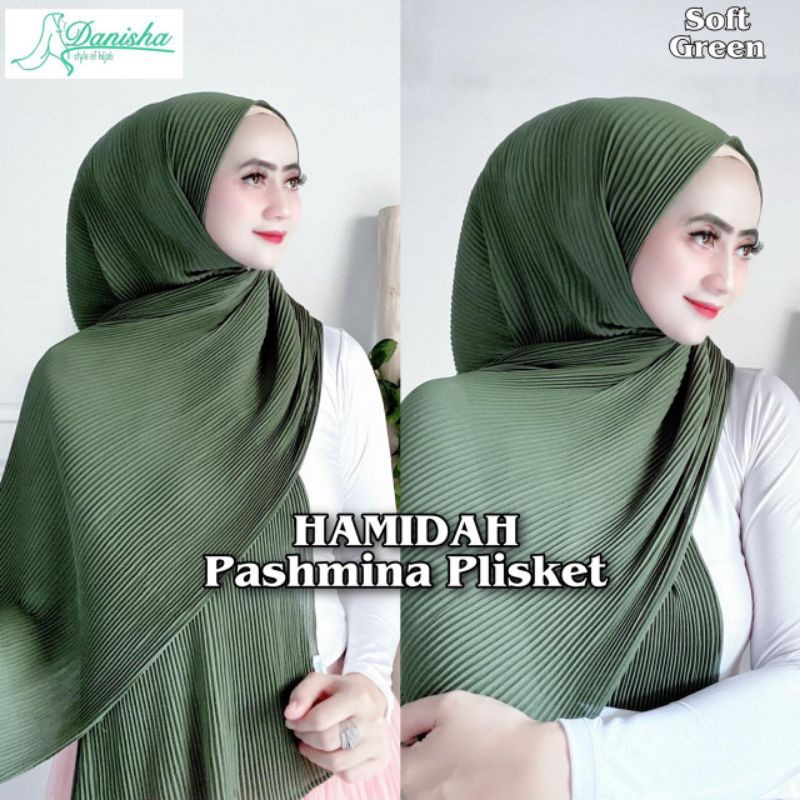 ((ORIGINAL DANISHA)) Pashmina  Plisket Ceruty HAMIDAH