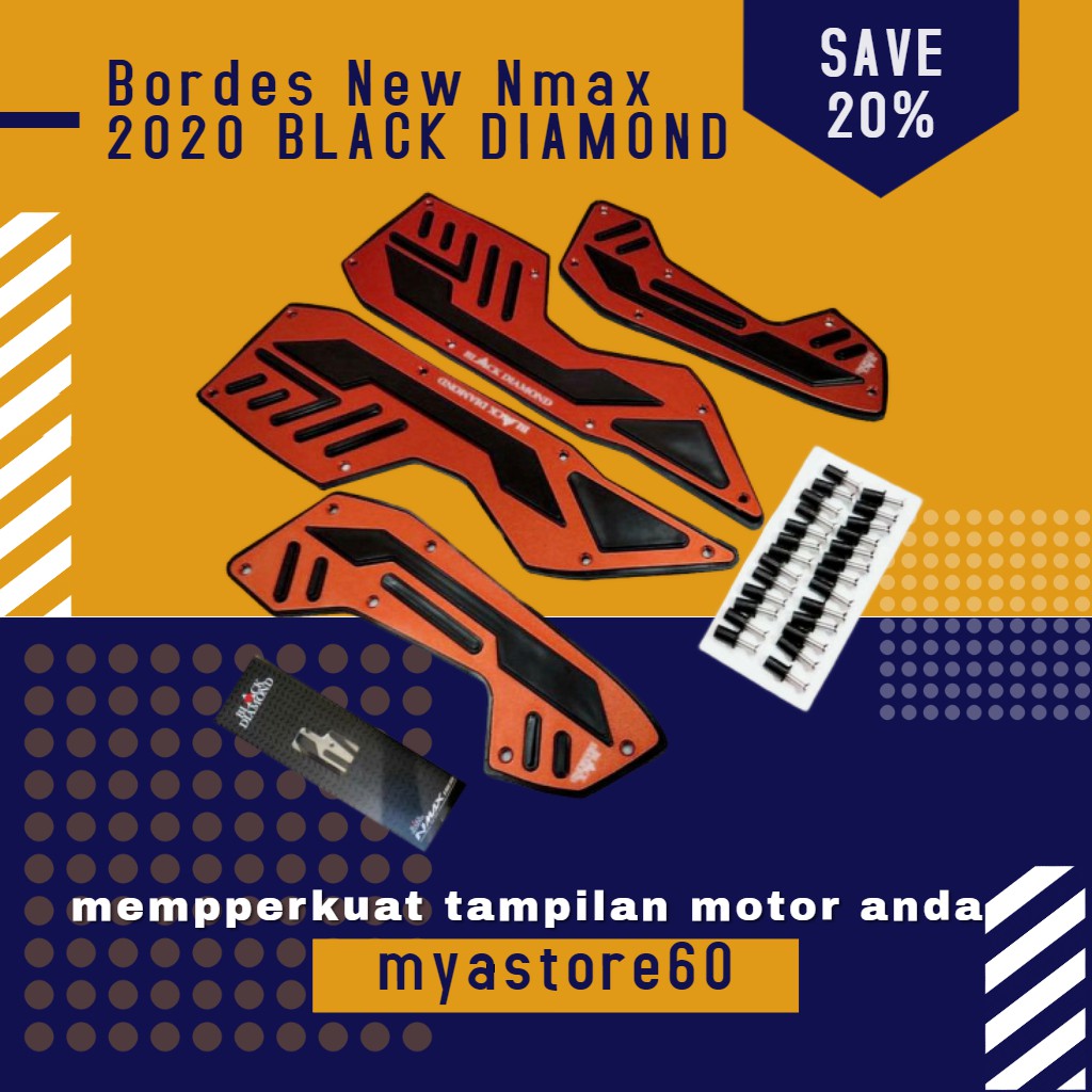 Bordes New Nmax 2020 BLACK DIAMOND / Bordes Karpet Pijakan Kaki Nmax