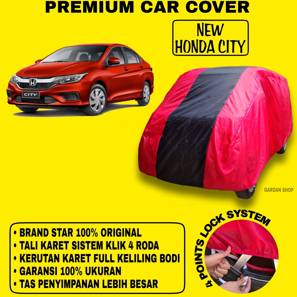 Body Cover NEW HONDA CITY MERAH HITAM Penutup Bodi Mobil New Honda City Waterproof PREMIUM