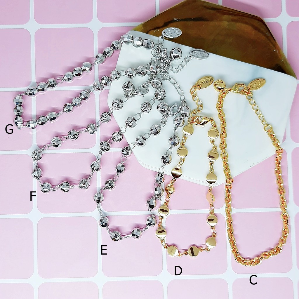 Gelang Tangan Rantai Bola Plat Batu Putih Love - BB361