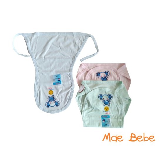 Baby Mocha Popok Tali Bayi Warna Sablon Popok Kain Isi 6 Pcs