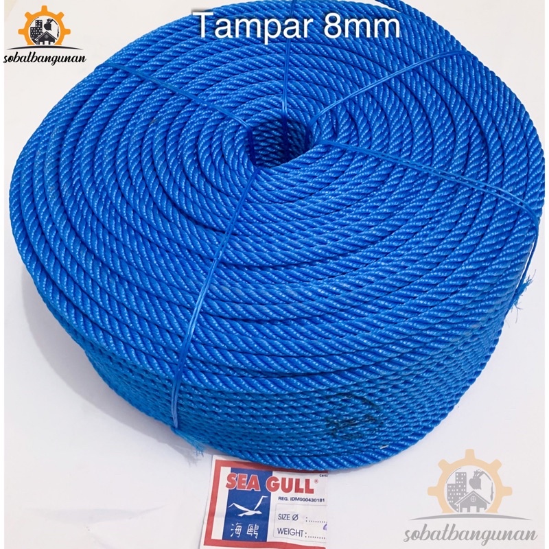 ECER 10 Meter TALI TAMPAR PLASTIK 8MM (HARGA PER 10 METER) / TALI TAMBANG PLASTIK 8MM