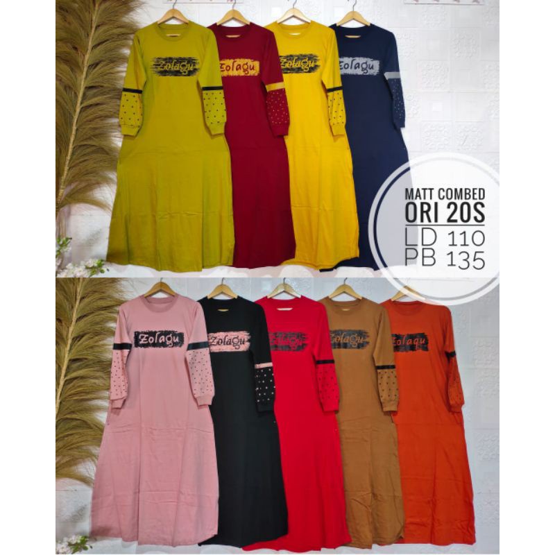 baju gamis wanita dress muslim terbaru TERLARISSSSGamis kaos combad zolaku gamis kekinian baju gamis